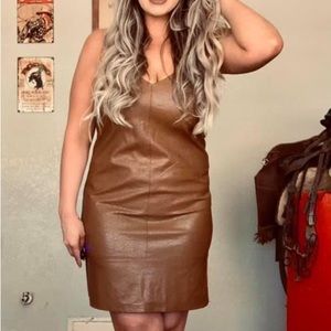 Faux Leather Dress